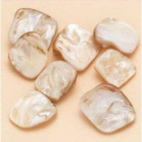 Muslingeperler ca. 13-17mm creme fv. 8stk 