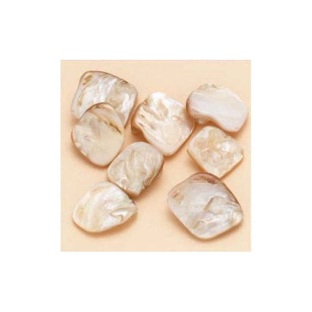 Muslingeperler ca. 13-17mm creme fv. 8stk 