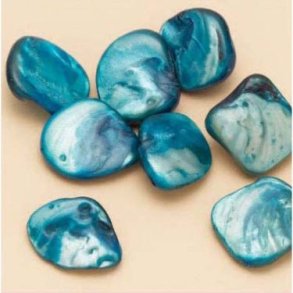 Muslingeperler ca. 13-17mm turkis 8stk