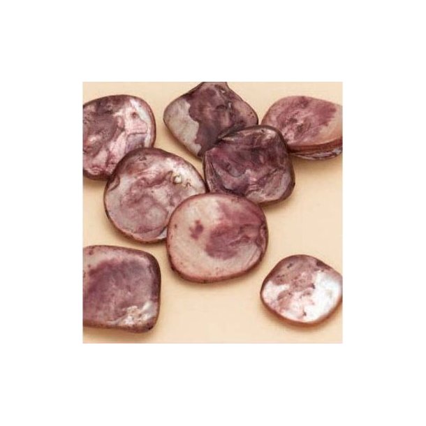 Muslingeperler ca. 13-17mm brun 8stk