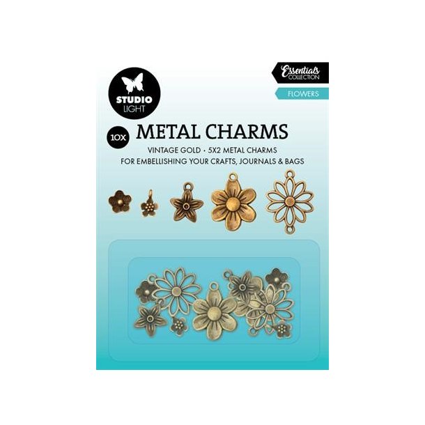 Metal Charms "Flowers"  10stk