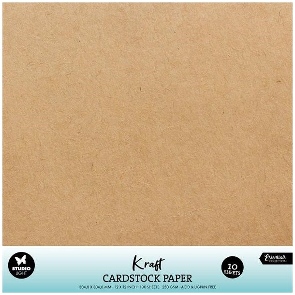 Studio Light Cardstock "Kraft" 12x12" 250gsm 10ark