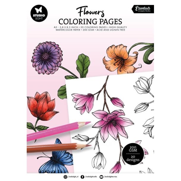 Studio Light Coloring Pages "Flowers" SL-ES-CPP282