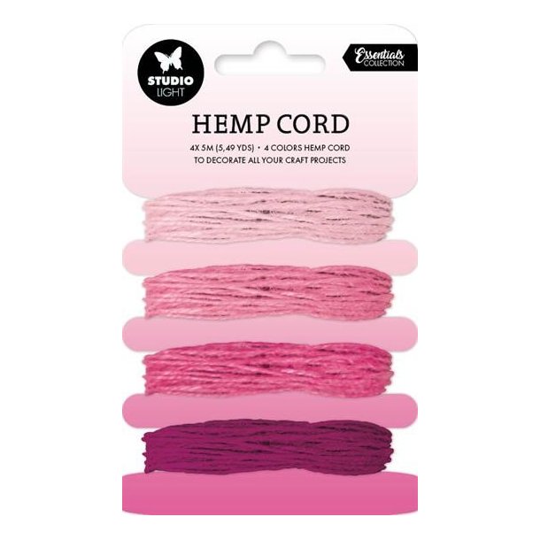 Hemp Cord "Shades of pink" 4x5m