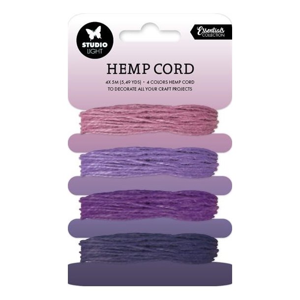 Hemp Cord "Shades of purple" 4x5m