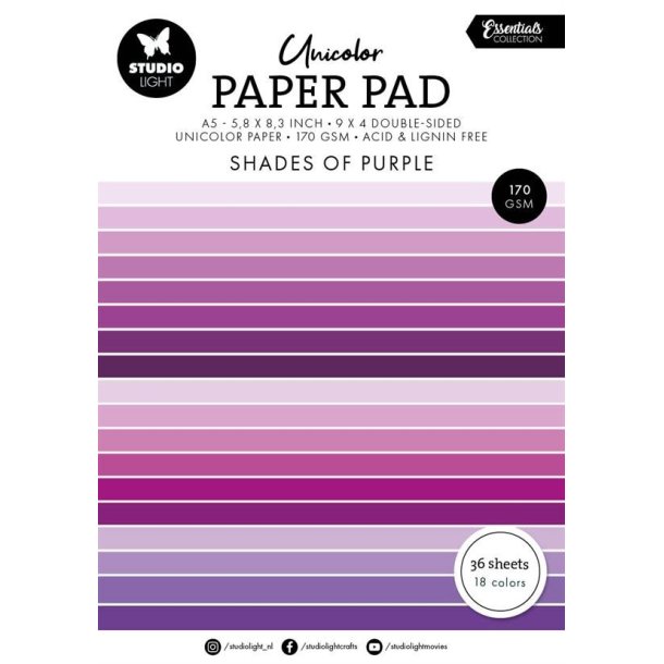 Studio Light Unicolor paper pad "Shades of purple" SL-ES-UPP247