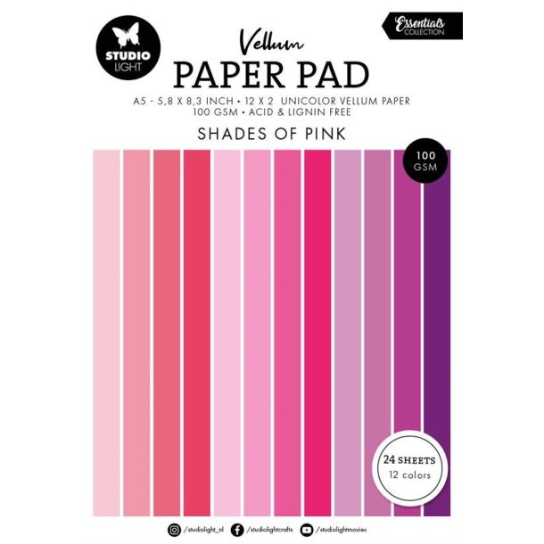 Studio Light Vellum paper pad "Shades of pink" SL-ES-VPP192
