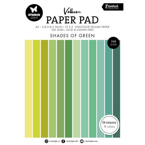 Studio Light Vellum paper pad "Shades of green" SL-ES-VPP193