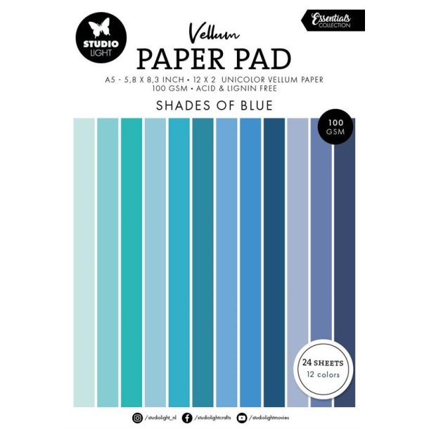 Studio Light Vellum paper pad "Shades of blue" SL-ES-VPP194