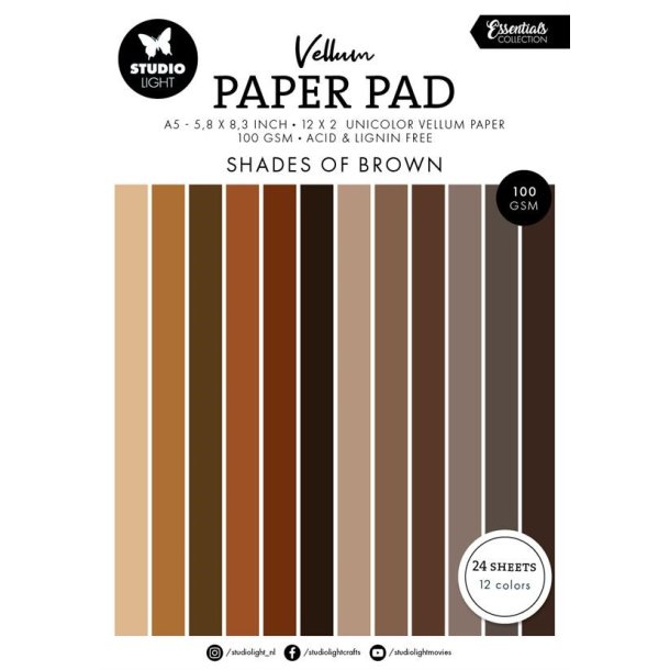 Studio Light Vellum paper pad "Shades of brown" SL-ES-VPP195