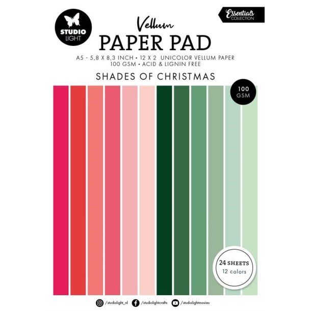 Studio Light Vellum paper pad "Shades of Christmas" SL-ES-VPP196