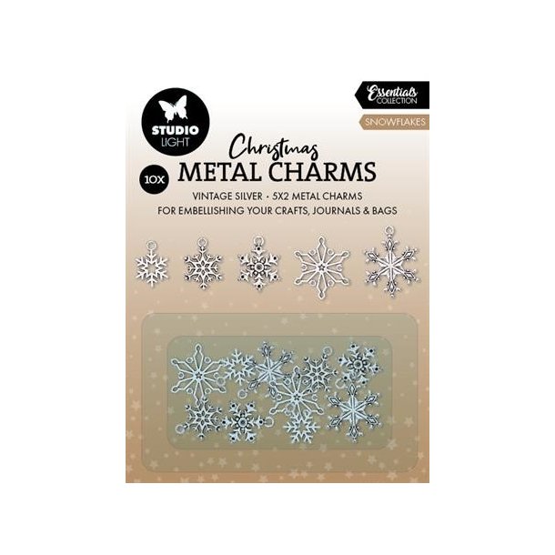 Studio Light Metal Charms 10stk "Snowflakes" SL-CO-CHARM05