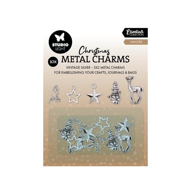 Metal Charms Winter Elements 10stk 