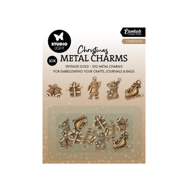 Metal Charms Christmas Elements 10stk