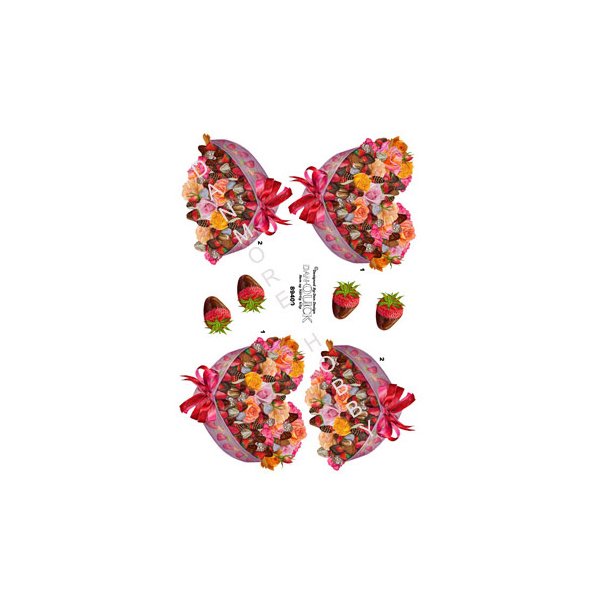 3D ark Blomster i hjerte M1