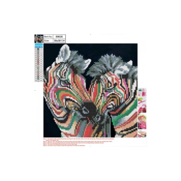 Diamond Painting 30 x 30cm. ZEBRAER