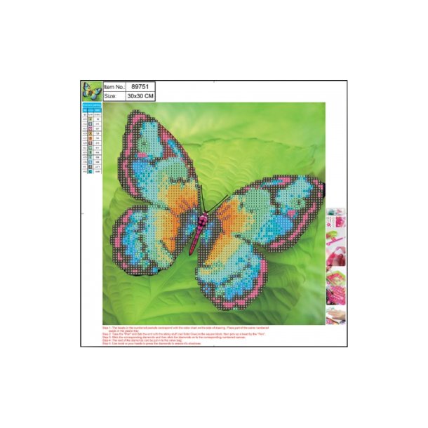 Diamond Painting 30 x 30cm. SOMMERFUGL