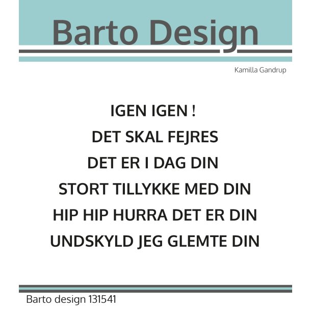 Akrylstempel Add On til Fdselsdag - Barto Design