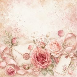Papirblok Rosernes Poesi 15 x 15 cm - Luna Hobby