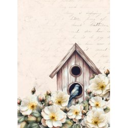 Papirblok A6 Vintage blomster - Luna Hobby