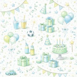 Papirblok Tillykke med f�dselsdagen 15 x 15 cm - Luna Hobby
