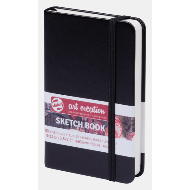 Sketch book 9x14cm 80 sider black