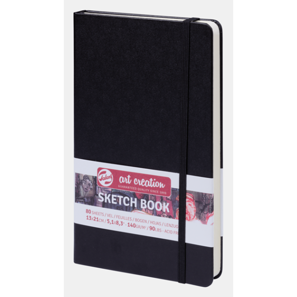 Sketch book 13x21cm 80 sider black