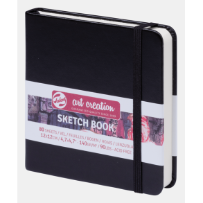 Sketch book 12x12cm 80 sider black