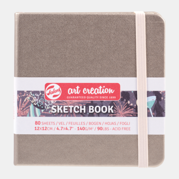 Sketch Book 12x12cm 80 sider Pink champagne