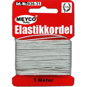 Bnd elastik slv 1mm x 5meter