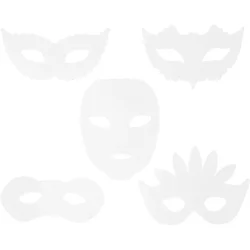 Teatermasker 1 Pk., 16 Stk., H: 8,5-19 cm, B: 15-20,5 cm, 230 g, Hvid