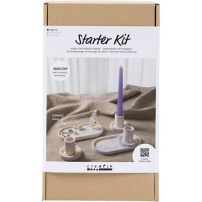 Start DIY Kit Resin St�bning  3 lysestager og 2 fade, bl�, lys pink, hvid