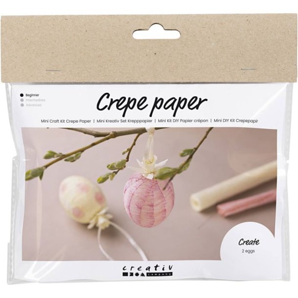 Mini DIY Kit Crepepapir �g, lys pink, lys gul