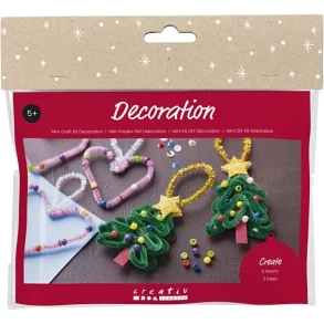 Mini DIY Kit Dekoration 1 Pk., Hjerter Og Juletrer