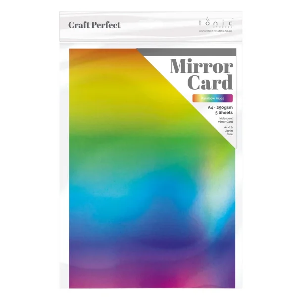Craft Perfect  Mirror Card Iridescent 250g Rainbow Hue 5pcs