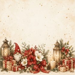 Papirblok Julehygge 15 x 15 cm. - Luna Hobby