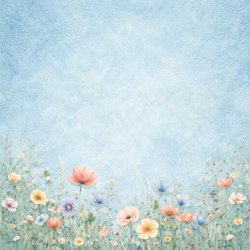 Papirblok Vilde Blomster - 15 x 15 cm - Luna Hobby