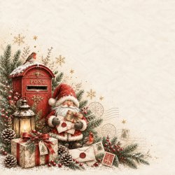 Papirblok Jul med tradition 15 x 15 cm. - Luna Hobby
