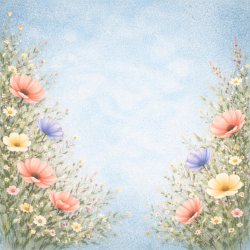 Papirblok Vilde Blomster - 15 x 15 cm - Luna Hobby