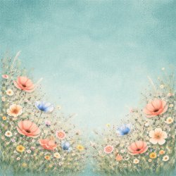 Papirblok Vilde Blomster - 15 x 15 cm - Luna Hobby