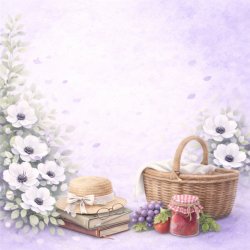 Papirblok Anemoner - 15 x 15 cm - Luna Hobby