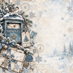 Papirblok Vintermagi 15 x 15 cm. - Luna Hobby
