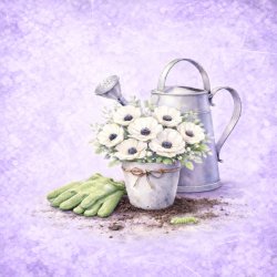 Papirblok Anemoner - 15 x 15 cm - Luna Hobby
