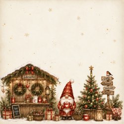 Papirblok Julehygge 15 x 15 cm. - Luna Hobby