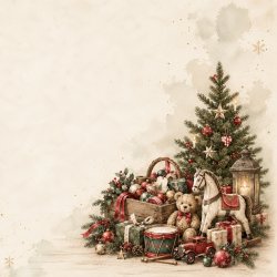 Papirblok Jul med tradition 15 x 15 cm. - Luna Hobby