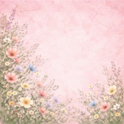Papirblok Vilde Blomster - 15 x 15 cm - Luna Hobby