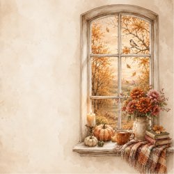 Papirblok Efter�r 1 15 x 15 cm - Luna Hobby
