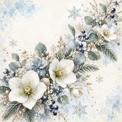 Papirblok Vintermagi 15 x 15 cm. - Luna Hobby