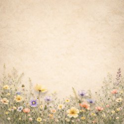 Papirblok Vilde Blomster - 15 x 15 cm - Luna Hobby