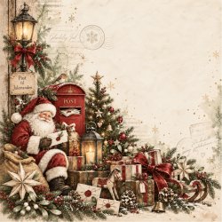 Papirblok Jul med tradition 15 x 15 cm. - Luna Hobby